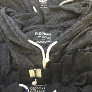 Lot of 3 men’s Old Navy lightweight hoodies in gray. XXLand XXXL